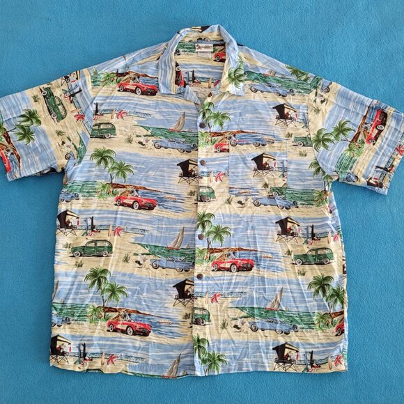 WALT DISNEY WORLD Hawaiian Shirt MICKEY GOOFY PLUTO DONALD Beach Vacation Sz XL - Picture 5 of 12